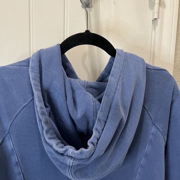 Anthropologie Pilcro and the Letterpress Flynn Blue Pleated Peplum Hoodie Size M - Picture 9 of 11